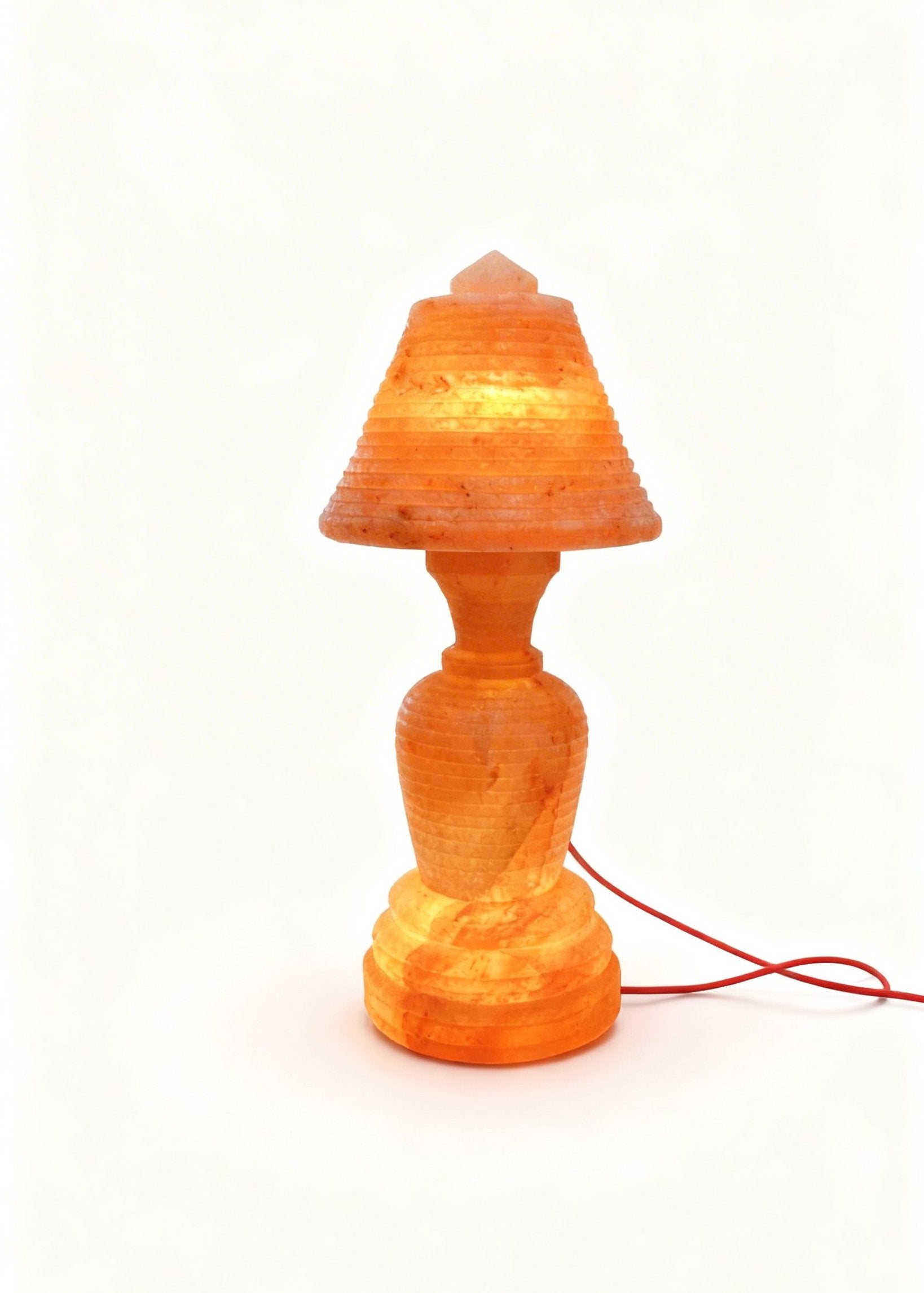 Different sizes of Himalayan salt lamps compared