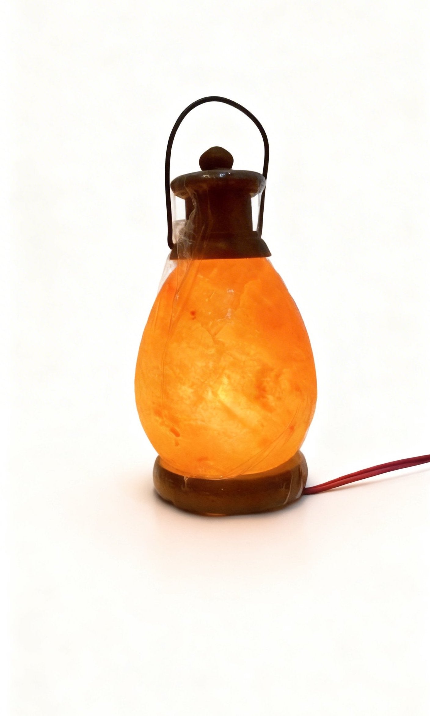 Himalayan salt lamp being cared for and cleaned