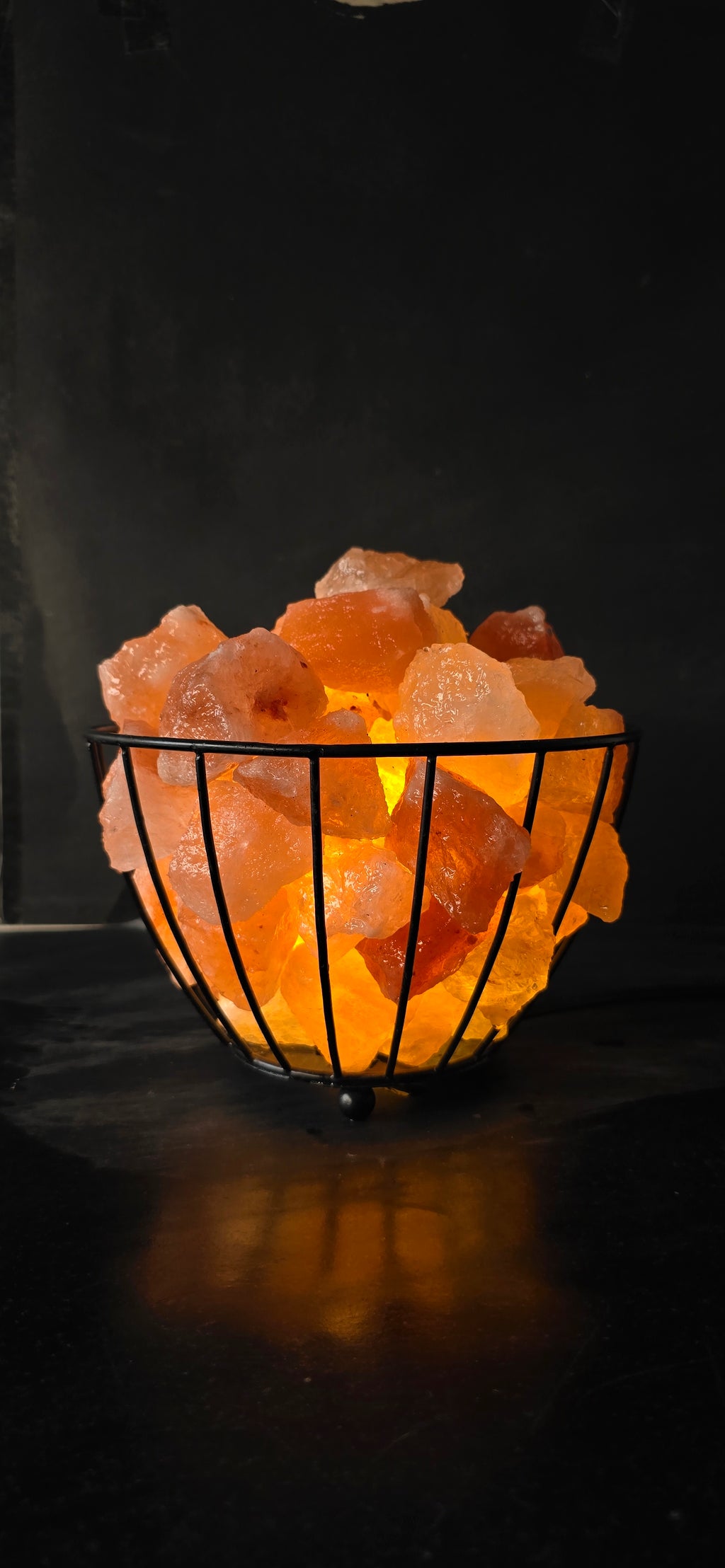 Oval Himalayan Pink Salt Basket Lamp