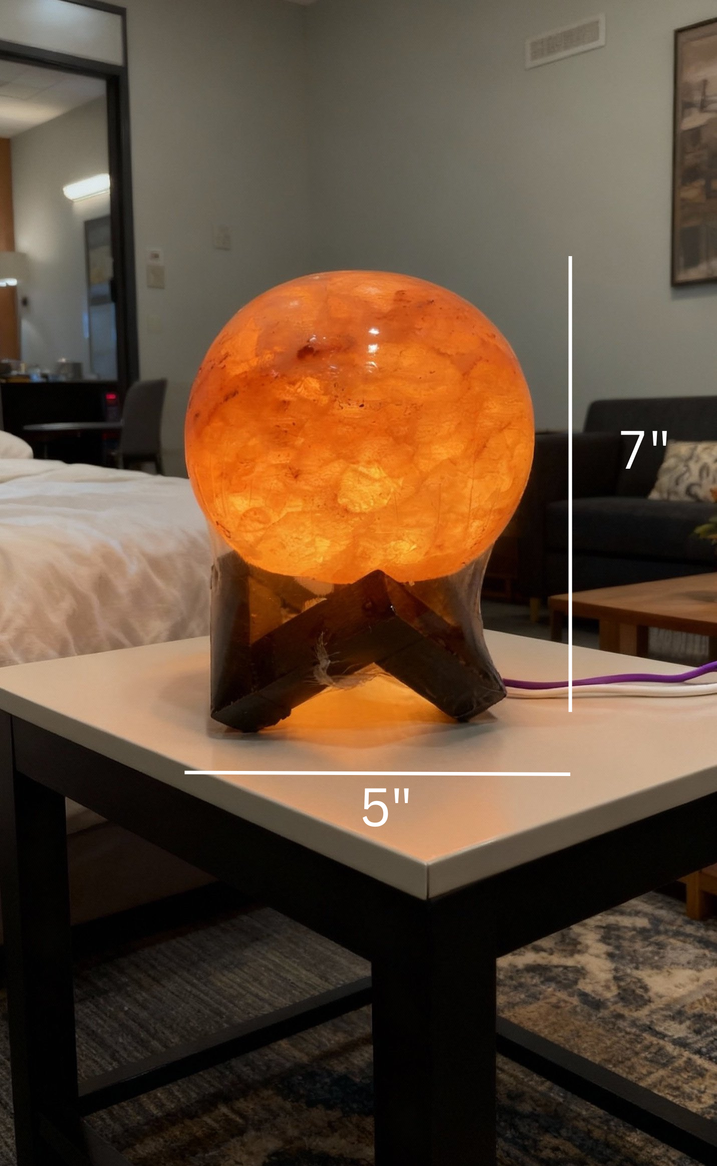 Polished Sphere Pink Salt Lamp☀️🔮