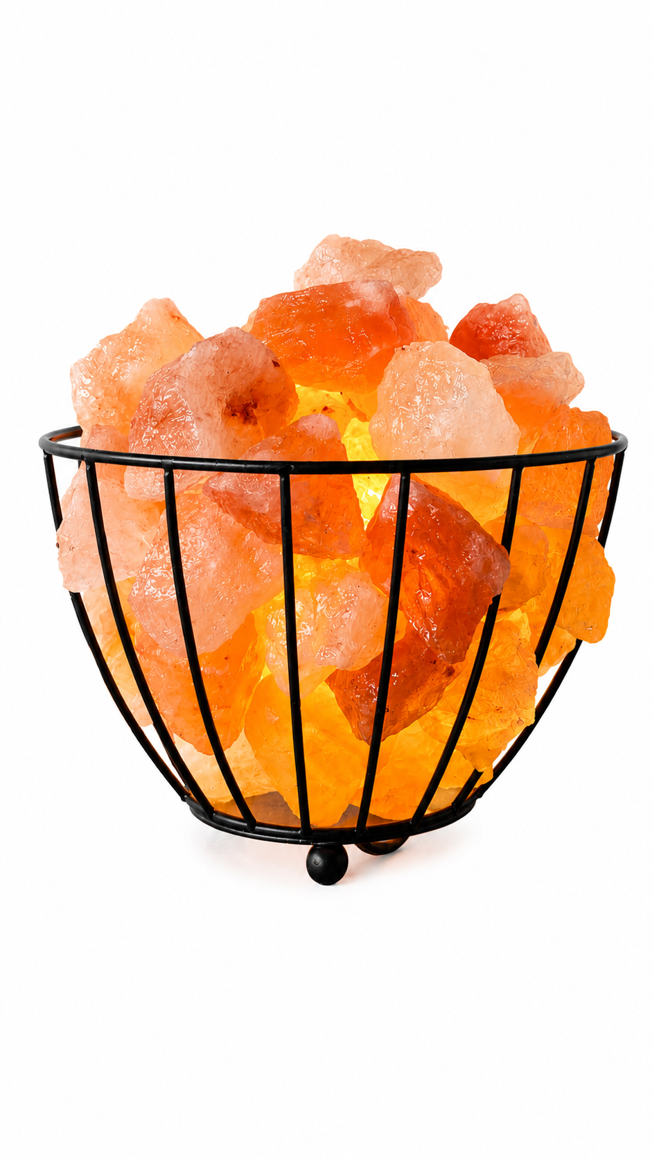 Oval Himalayan Pink Salt Basket Lamp