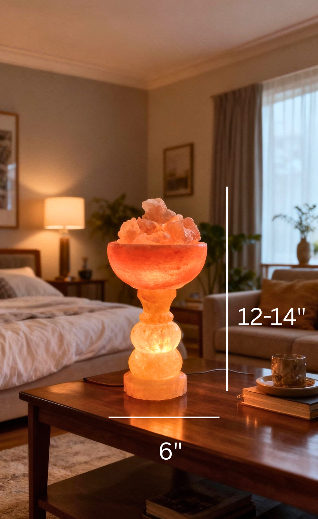 Premium Crystal ‘Fire Bowl’ Salt Lamp 🔥🥣