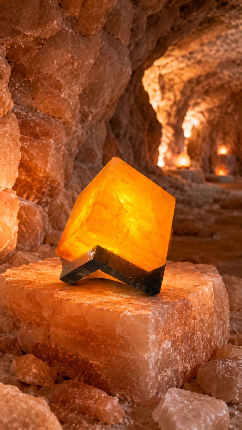 Handcrafted Himalayan Pink Salt Pyramid Lamp