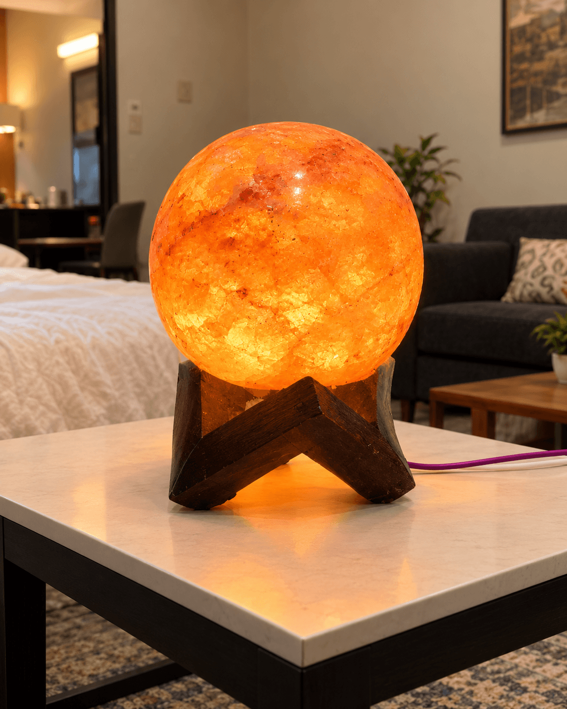 Polished Sphere Himalayan Pink Salt Lamp | Round Decor Pakistan