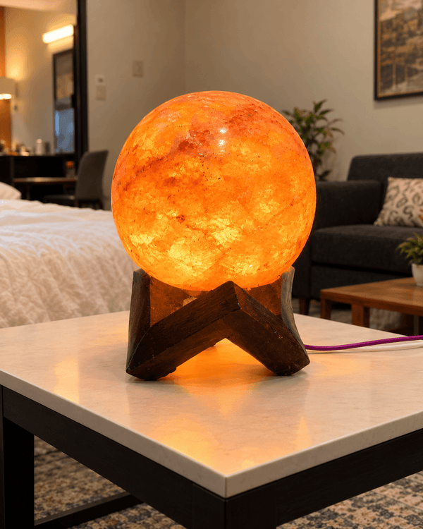 Polished Sphere Himalayan Pink Salt Lamp | Round Decor Pakistan