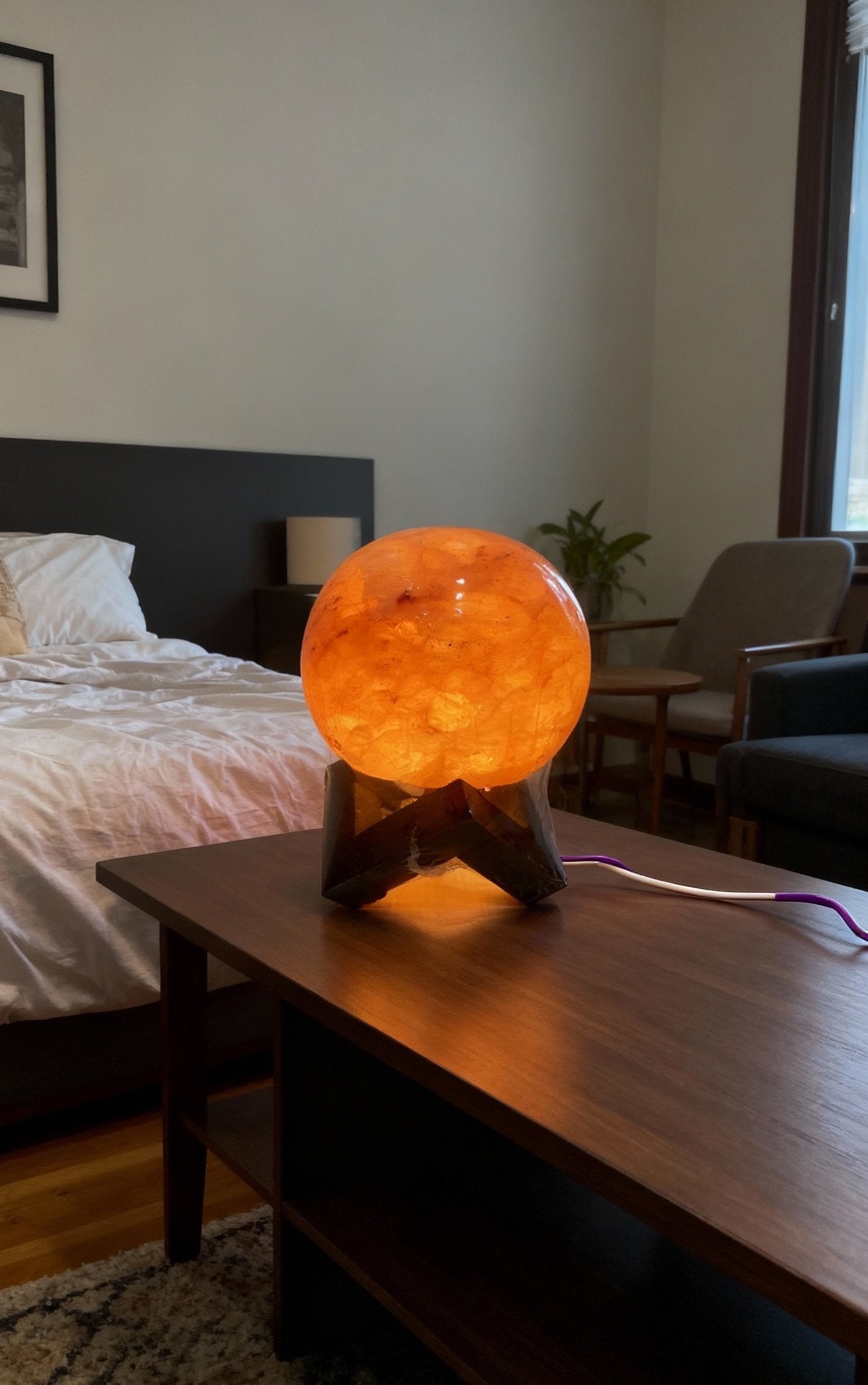 Polished Sphere Pink Salt Lamp☀️🔮