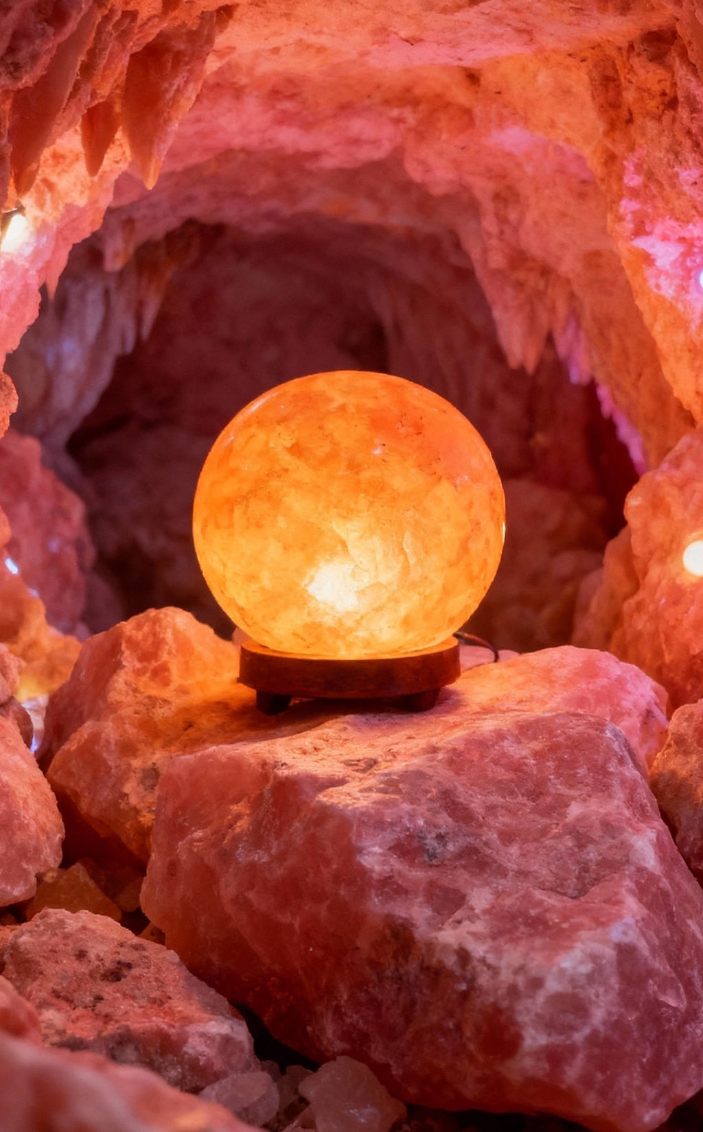 Polished Sphere Pink Salt Lamp☀️🔮