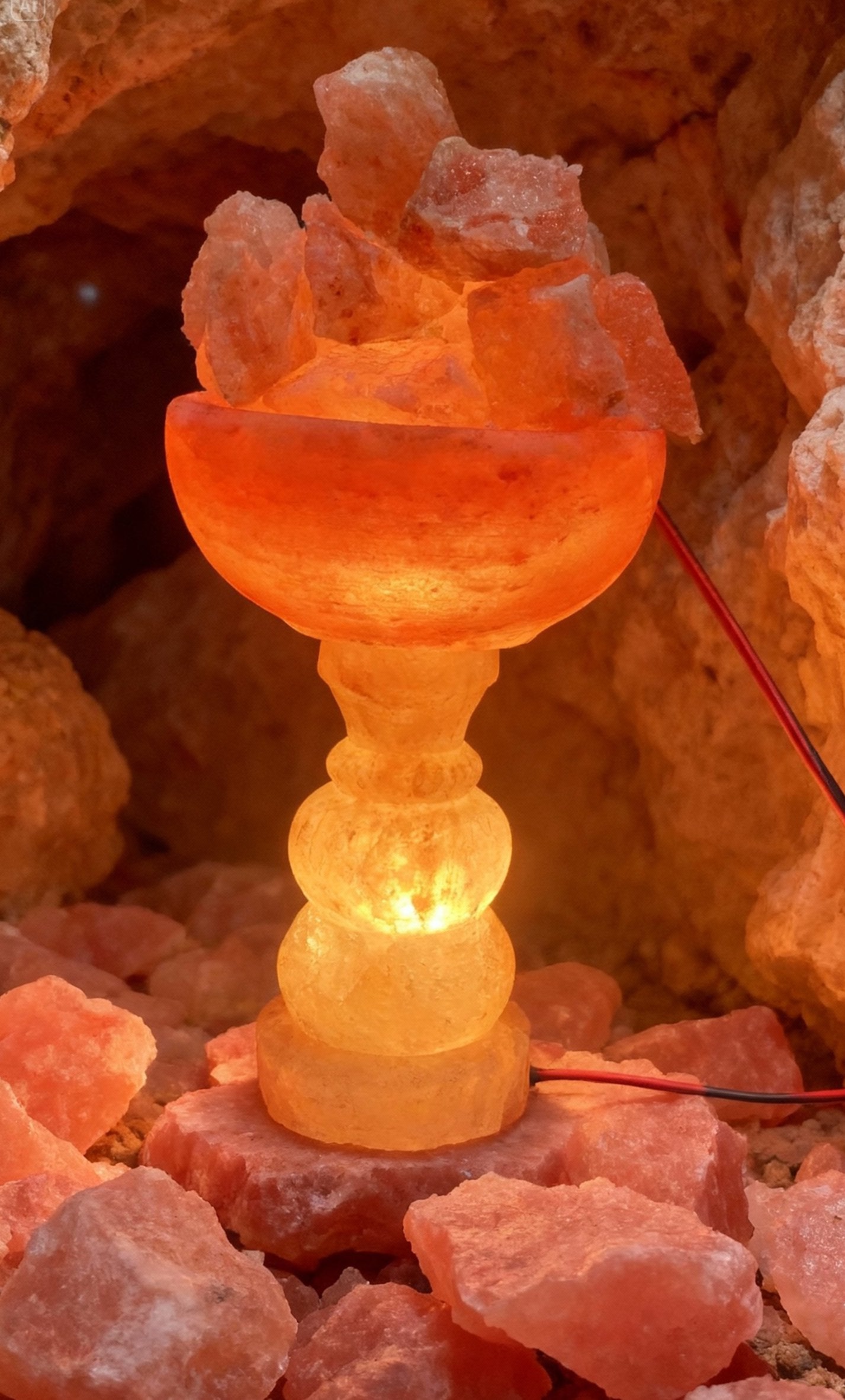 Premium Crystal ‘Fire Bowl’ Salt Lamp 🔥🥣